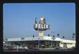 Felix Chevrolet (iconic neon sign), Figueroa at Jefferson Boulevard (photo: John Margolies, 1977)