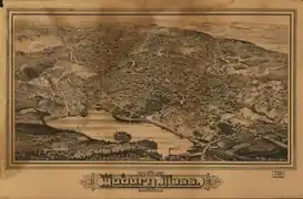 Woburn, Massachusetts, 1883, has two signatures, L.R. Bureleigh Del. In bottom middle and J Lyth Eng bottom right