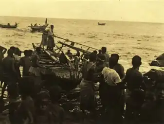 At the Lamalera village, Lomblen, 1929.
