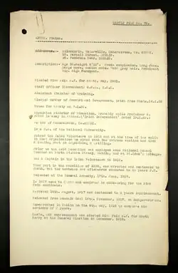 British Army intelligence file for Finian Lynch