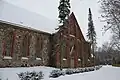 De Äksi Andrease kirik in de winter