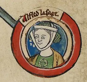 Tekening van Æthelflæd, vrouwe der Mercianen (ca. 869–918).