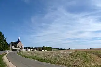 Landschap met kerk Saint-Arnoult