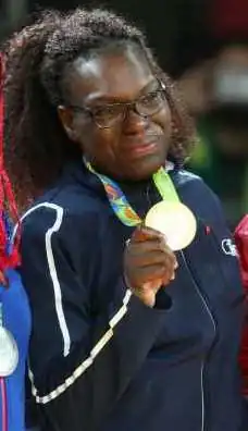 Andéol met haar gouden medaille in 2016