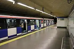 Metrostel langs het perron van de Ramal