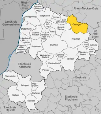 Kaart van Östringen (Baden-Württemberg)