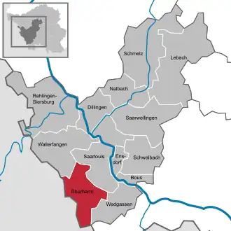 Kaart van Überherrn