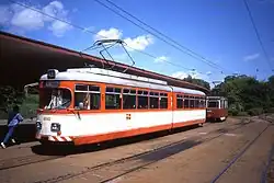 Ex-Bielefeld Düwag zesasser op lijn 43bis.