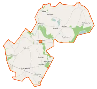 Kaart van Świecie nad Osą