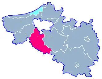 Ligging van de gemeente binnen de powiat