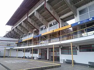 De buitenkan van het stadion.