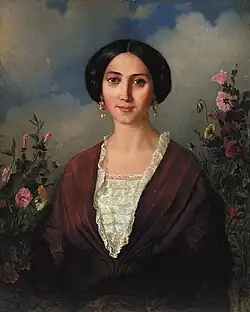 Apollon Mokrizki, portret van een vrouw, 1853.