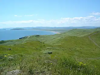 Gezicht op de Baklanbocht vanaf Kaap Tsjirok