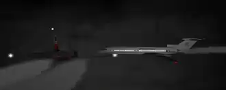 Reconstructie van de Tu-154 die op het punt van botsen staat met de 757