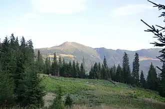 Uitzicht op de bergpiek Pip Ivan Marmarosky.
