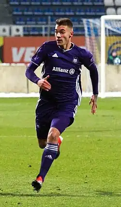 Kiwior in 2018 met RSC Anderlecht in de UEFA Youth League 2018/19