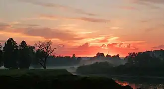 Zonsondergang over Nationaal Park Netsjkinski.