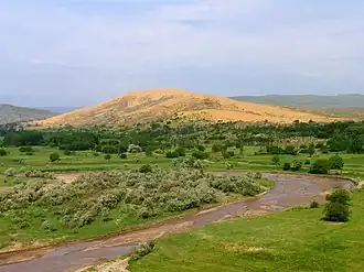 Het stuifduinmassief van deelgebied "Barchan Sarykoem".