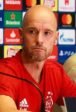 Ten Hag als trainer van Ajax in 2018