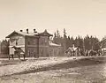 Het station op een foto van rond 1870