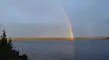 Een regenboog over het Zjoeratkoelmeer.