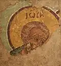fragment fresco (16e-eeuws) uit de Kathedraal van de Aartsengel Michaël