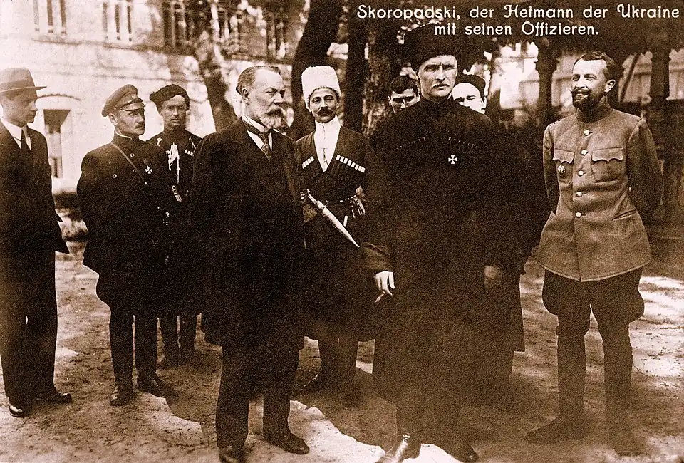 Hetman Skoropadsky met zijn officieren