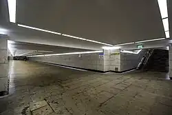 De voetgangerstunnel onder de Leninski prospekt