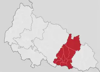 Kaart van Rajon Tjatsjiv