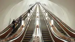 De roltrappen aan de noordkant