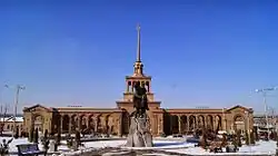 Het station in de winter