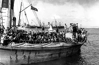 Emigranten aan boord van de Haviva Reik