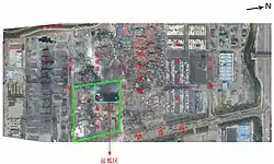 Satellietfoto van het rampgebied