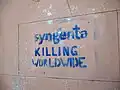 'Syngenta kills Worldwide', template graffiti (Basel)