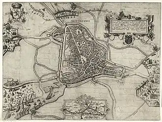 Kaart van Den Bosch over het beleg van 1603