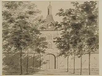 Voorhof van de havezate in 1730