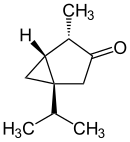 Structuurformule van β-(+)-thujon