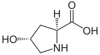 Structuurformule van L-hydroxyproline
