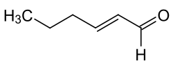 structuurformule van trans-2-hexenal