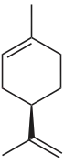 Structuurformule van (R)-(D)-(+)-limoneen