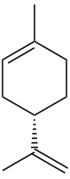 Structuurformule van (S)-(L)-(–)-limoneen