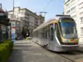 Een tramstel van het type 2000 ter hoogte van het eindpunt Marie-José, enkele dagen voor de inkorting tot Legrand (2007).
