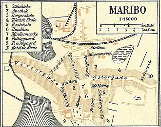 Kaart van 1900 over Maribo