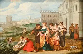 De vondst van Mozes Paneel (Eik) 38,5 x28 cm