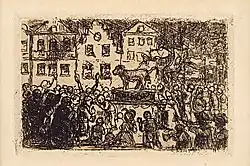 Het gouden kalf, ets, collectie Jakob Smitsmuseum