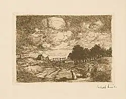 Zandvlakten van Kongo te Achterbos, ets door Jakob Smits, collectie Jakob Smitsmuseum