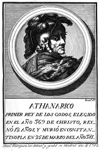 Een gravure van Athanarik uit de 18e eeuw