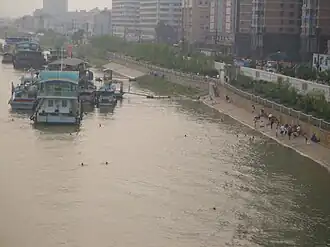 Zwemmers in de Han in Wuhan