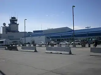 Gedeelte van het luchthavengebouw