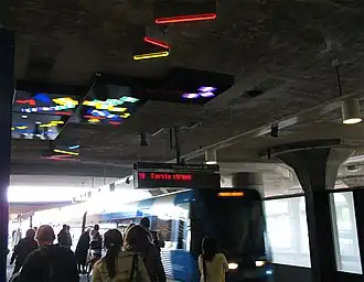 Het perron voor de richting Skärmarbrink